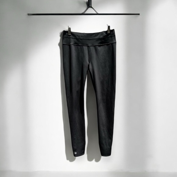 🌻Athleta Black Workout Activewear Leggings Back Stash Zip Pocket Size S EUC - Picture 1 of 6